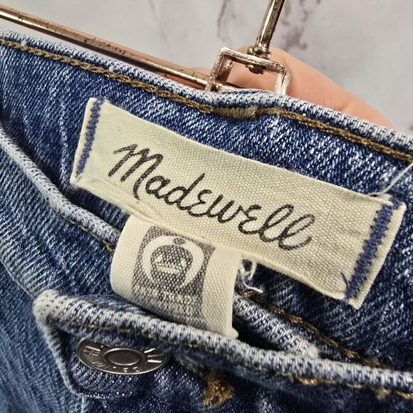 Madewell Jean Womens 27 X 27 High Rise Slim Crop Boyjean Lavern Acid Wash - Picture 3 of 13